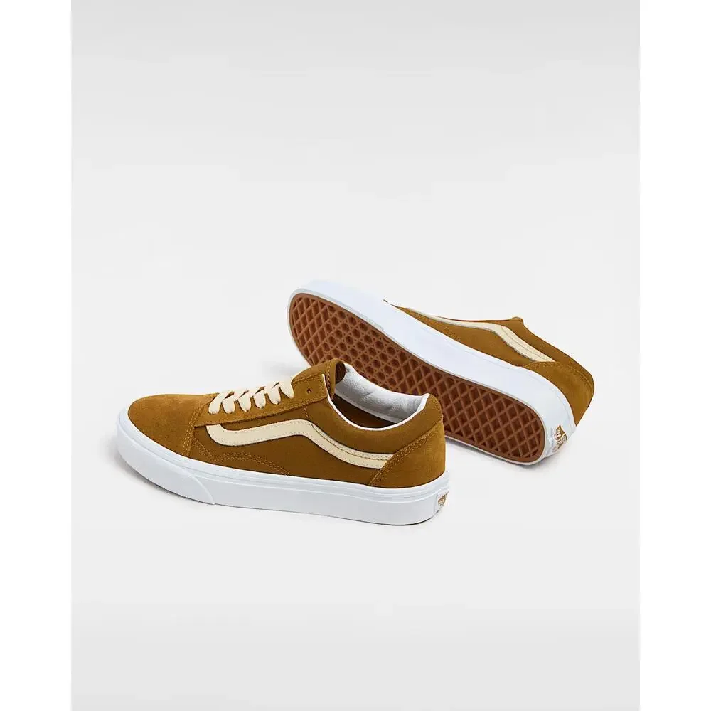 Vans Old Skool Sneakers Women's US 7 Brown Suede Athletic Skate Shoes HTAT1381